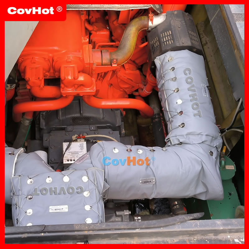 柔性排氣管排煙管絕熱套，工程車輛船舶火車發動機排氣系統防護罩